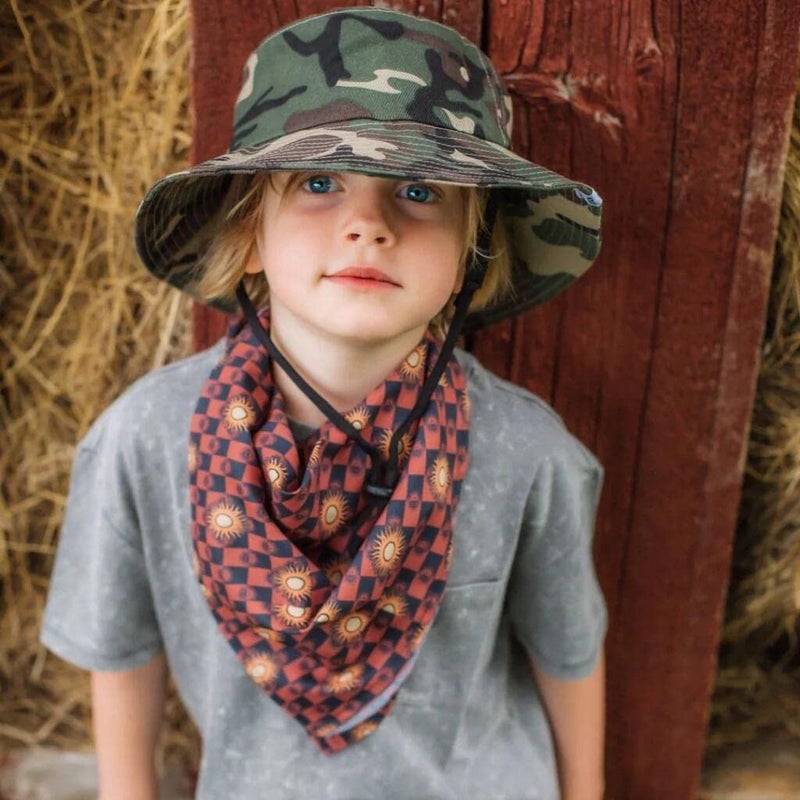 Eohak Kids Boys Camo Sun-Hat Bucket Hat Outdoor Boonie-Cap Fishing Hat for 7-14Yrs(Size 7-14Y) - Image 2